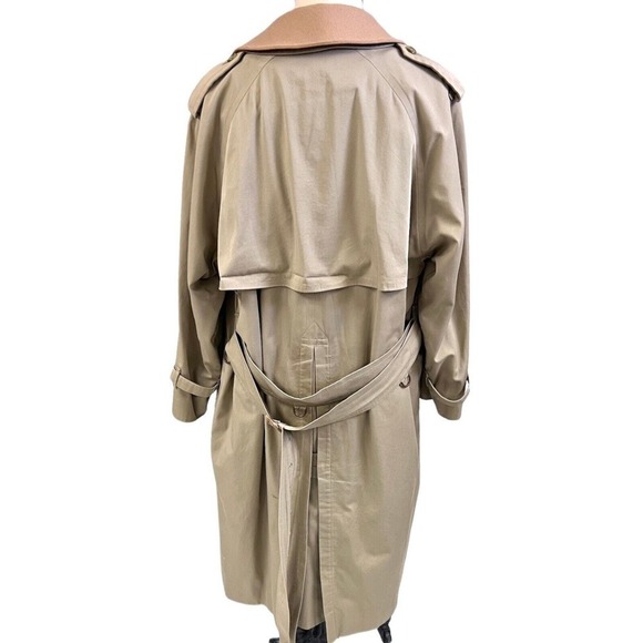 Mob Boss VTG Men's Burberry Trench Coat/ Plaid Wool Liner/ Collar Size 40 Short - Picture 10 of 13